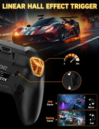 The AOC controller connected to a laptop during a gaming session