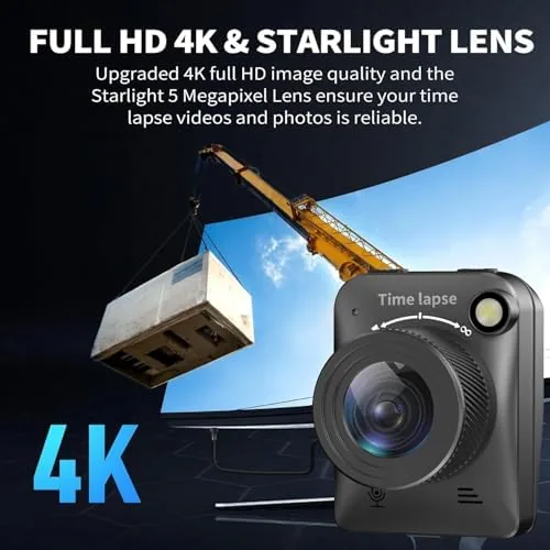 Close look at the 【2026 Upgraded】 4K Time Lapse Camera Outdoor Construction Plant Weather build quality
