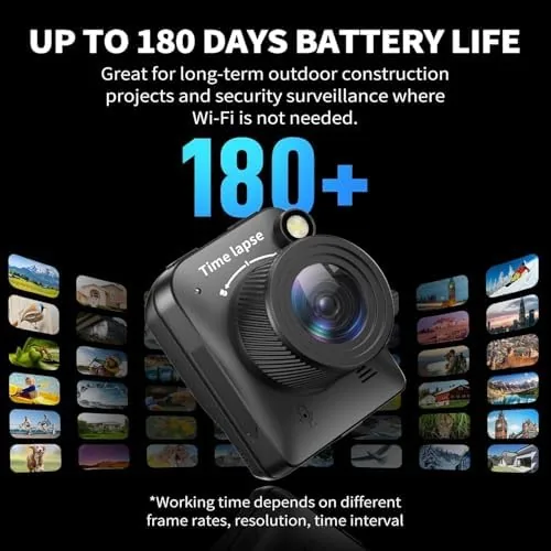 Detail shot of the 【2026 Upgraded】 4K Time Lapse Camera Outdoor Construction Plant Weather features