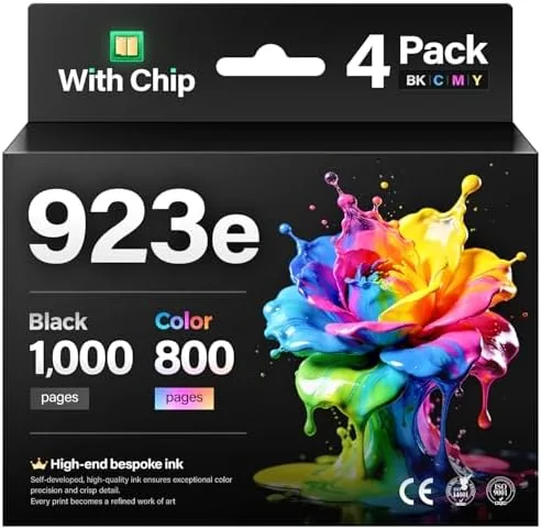 923e Ink Cartridges 4-Pack High Yield with chip Replacement for HP 923 923e 923XL Review: Tested and Rated