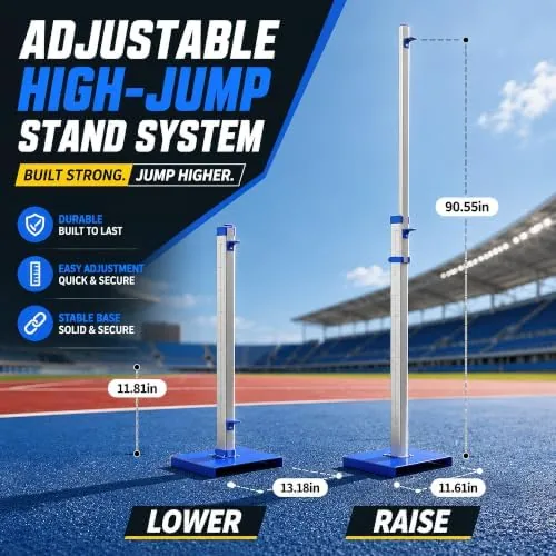 Testing the Track & Field High Jump Standards, 2PCS Aluminum Stands Adjustable over two weeks