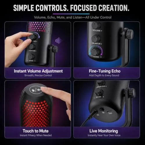 Another view of the USB PC Mic with Noise Cancelation & Gain Control |