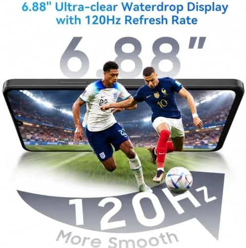 The black phone playing a video on its large 120Hz display