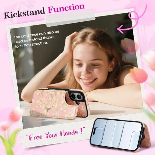 Another view of the ZCDAYE Wallet Case with Card Holder for iPhone 17, Elegant