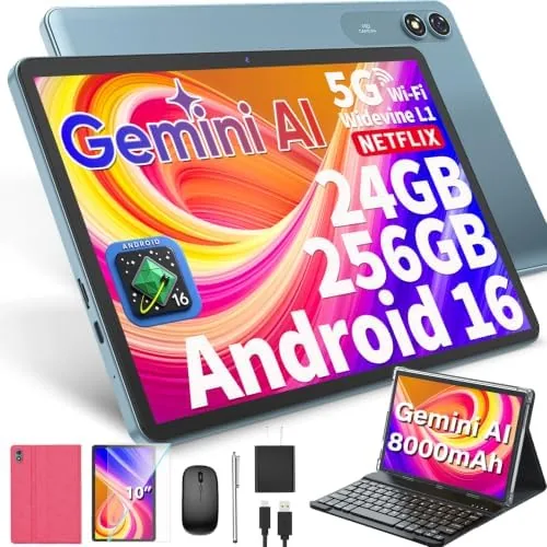 10 inch Tablet with Keyboard - Android 16 Tablet with 24GB+256GB+2TB Expand | 2026 Review: Tested and Rated