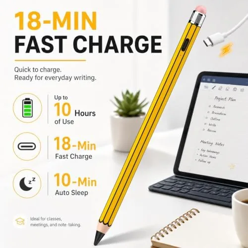 The Pencil Style Stylus Pen for Apple iPad 2018-2026, No Bluetooth in real use