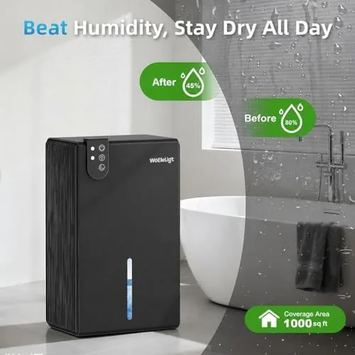 The 98 OZ Small Dehumidifier for Home 1000 Sq Ft, Quiet in real use