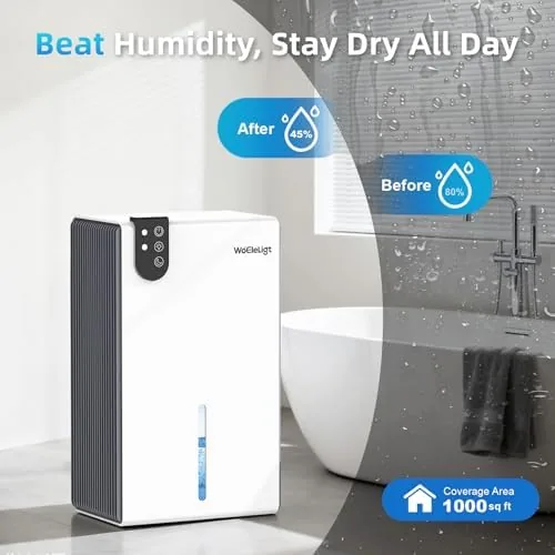 The 98 OZ Small Dehumidifier for Home 1000 Sq Ft, Quiet in real use
