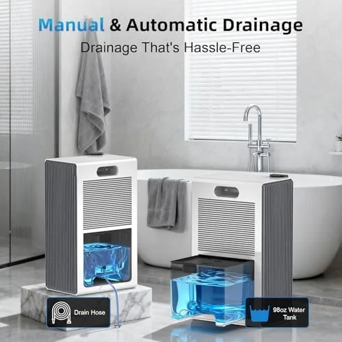 Testing the 98 OZ Small Dehumidifier for Home 1000 Sq Ft, Quiet over two weeks