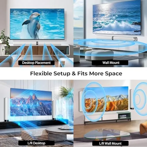 Another view of the Sound Bar for Smart TV, 80W Soundbar with Bluetooth/ARC/Opt/AUX Connect