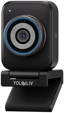 Front view of the YOLOLIV YoloCam S3 4K streaming webcam mounted on a monitor