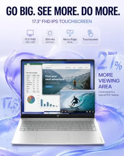 Close look at the HP OmniBook 3 17.3" Touchscreen Laptop, AMD Ryzen 5 130 build quality