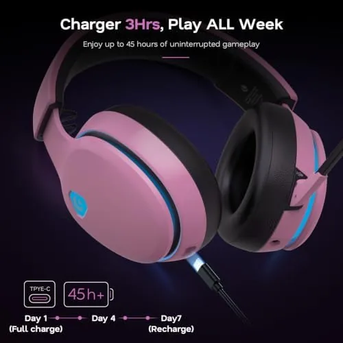 The headset stored flat in its case