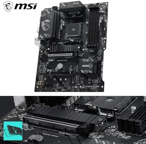 The M.2 Gen4 slot and heatsink on the MSI B550 motherboard