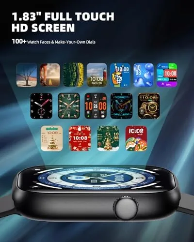 The watch displaying a call screen on the wrist
