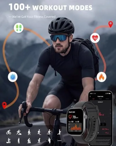 The watch showing a fitness tracking screen during a run