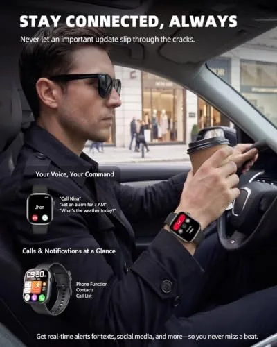 The watch on a charger showing the battery level