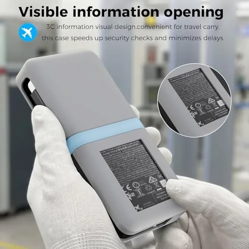 The power bank with case plugged into a wall charger