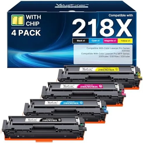 218A 218X Toner Compatible for HP 218X Toner Cartridges 4 Pack High Yield | Review: Tested and Rated