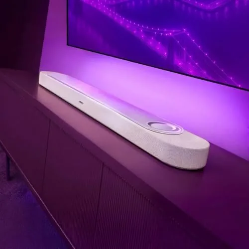 The Bose app on a phone showing the soundbar and subwoofer settings