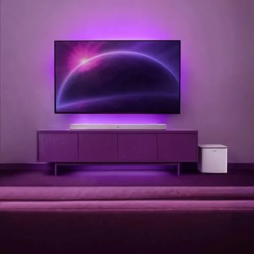 The Bose app showing surround level and equalizer adjustments during calibration
