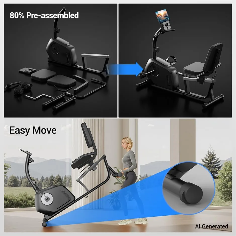 recumbent bike from behind showing frame and stabilizers