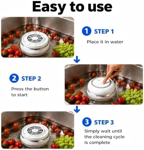 Clean vegetables arranged beside the basin with the vortex washer after a cycle