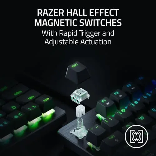 Close up of the keycaps, stabilizers, and the rigid aluminum top plate