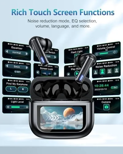 Detail shot of the ZIUTY Wireless Earbuds Bluetooth Headphones, Ear Buds with Touch Screen features