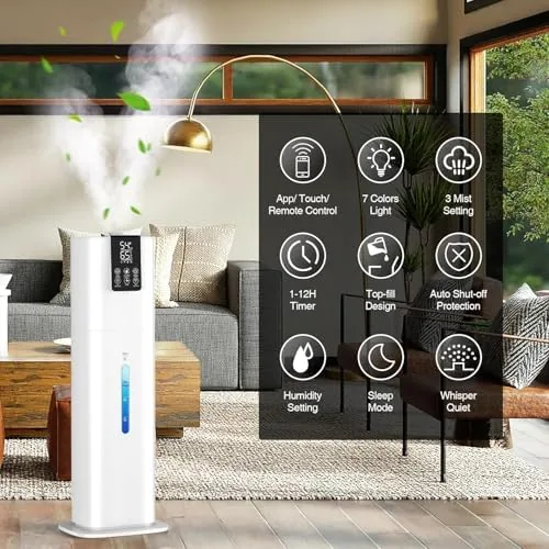Close look at the 8L/2.1 Gal Smart Humidifier Large Room, Top Fill Cool Mist build quality