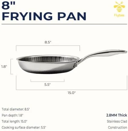 The ceramic coating surface inside the 8-inch pan