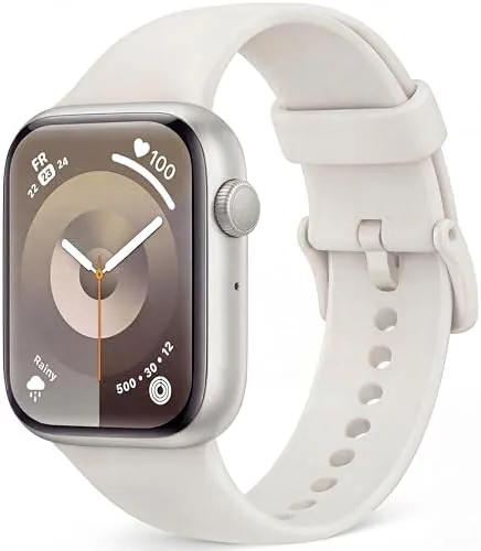The smart watch on a wrist showing the heart rate screen