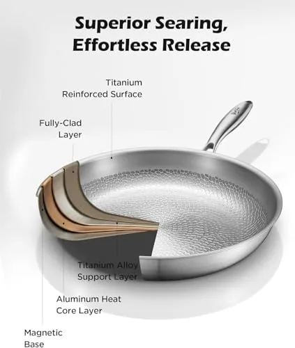 A fried egg being slid out of the titanium pan