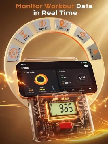 Bluetooth app on a phone showing ride metrics