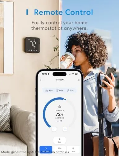 Remote temperature control being adjusted from a smartphone