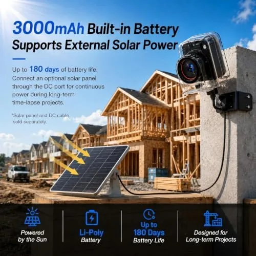 Close look at the Time Lapse Camera WiFi 4K Timelapse Camera Construction Long Battery build quality