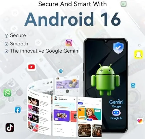 The Wave 7C running a social media feed on its bright display