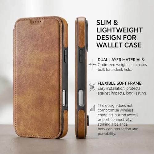 Another view of the Magnetic Leather Wallet Phone Case for iPhone 17 Pro Max