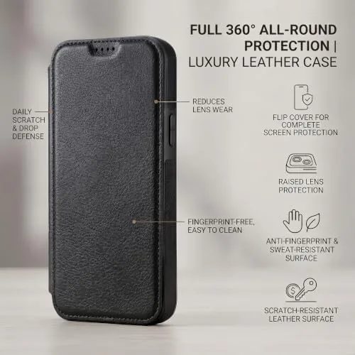 Close look at the Magnetic Leather Wallet Phone Case for iPhone 13 Pro Max build quality