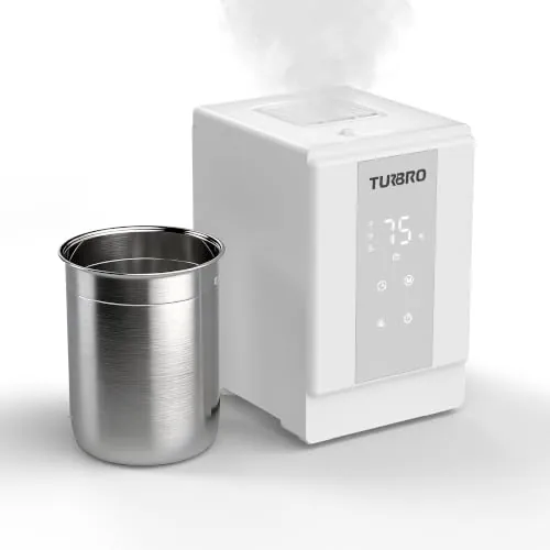 TURBRO 4L Stainless Steel Warm Mist Humidifier, 500mL/h Steam Vaporizer | Dishwasher Safe, Filter-Free Review: Tested and Rated