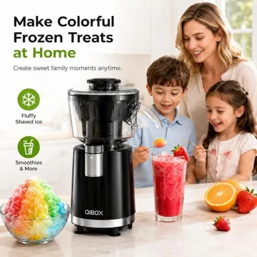 Close look at the QIBOX 2-in-1 Snow Cone Machine & Smoothie Blender | 700W build quality