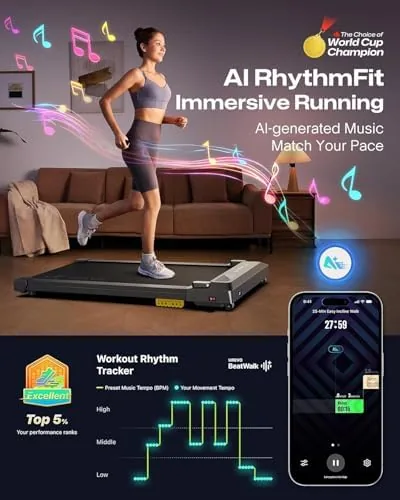UREVO fitness app showing walking metrics