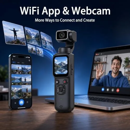 Another view of the Pocket Vlogging Camera for YouTube, Handheld Gimbal Blogging Cam |