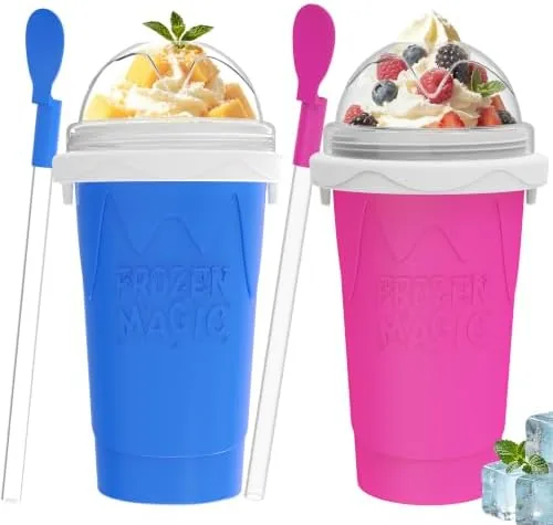 2PCS 500ML Slushie Maker Cup, DIY Magic Slushy Maker Squeeze Cup,Smoothie Squeeze Cup for Review: Tested and Rated