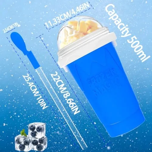 Close look at the 2PCS 500ML Slushie Maker Cup, DIY Magic Slushy Maker Squeeze build quality