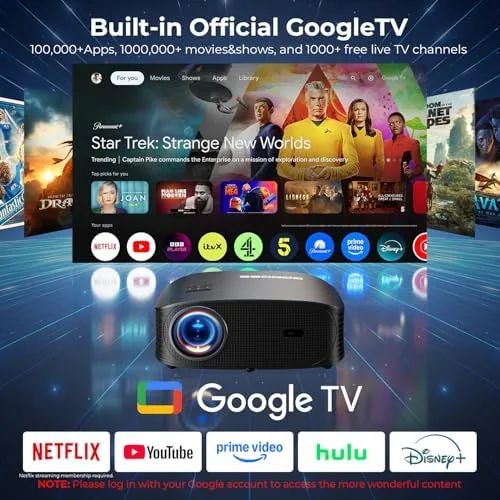 Close look at the GOODEE Mini Projector [Official Licensed Google TV] Built-in Apps | build quality