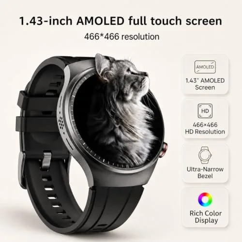 Close look at the Smartwatch for Men, Bluetooth Calling, 1.43" AMOLED Display, 10-Day Battery build quality