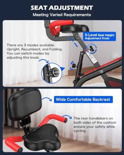 folded pooboo bike leaning against a wall for storage