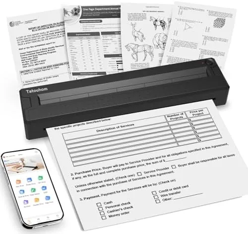 Overview of the Portable Thermal Printer Wireless Bluetooth Inkless for Travel | 8.5"x11"