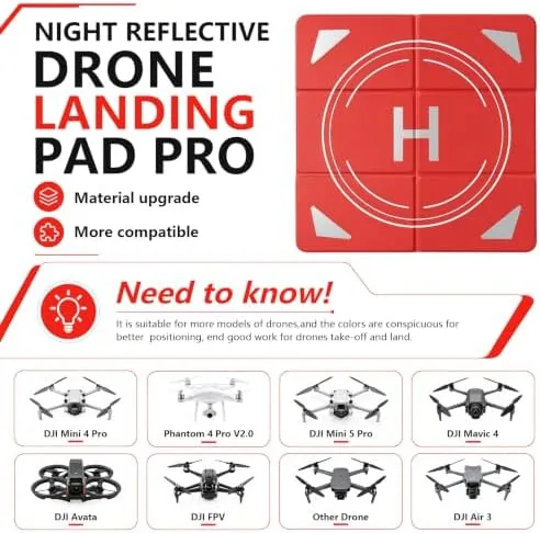 Close look at the Night Reflective Drone Landing Pad, Foldable Quick-Fold Heavy-Duty Double-Sided Launch build quality